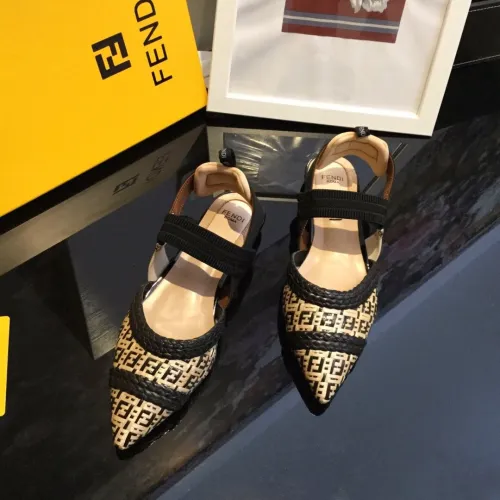Fendi Womens Shoes COLIBRÌ Raffia Slingbacks 2.0cm