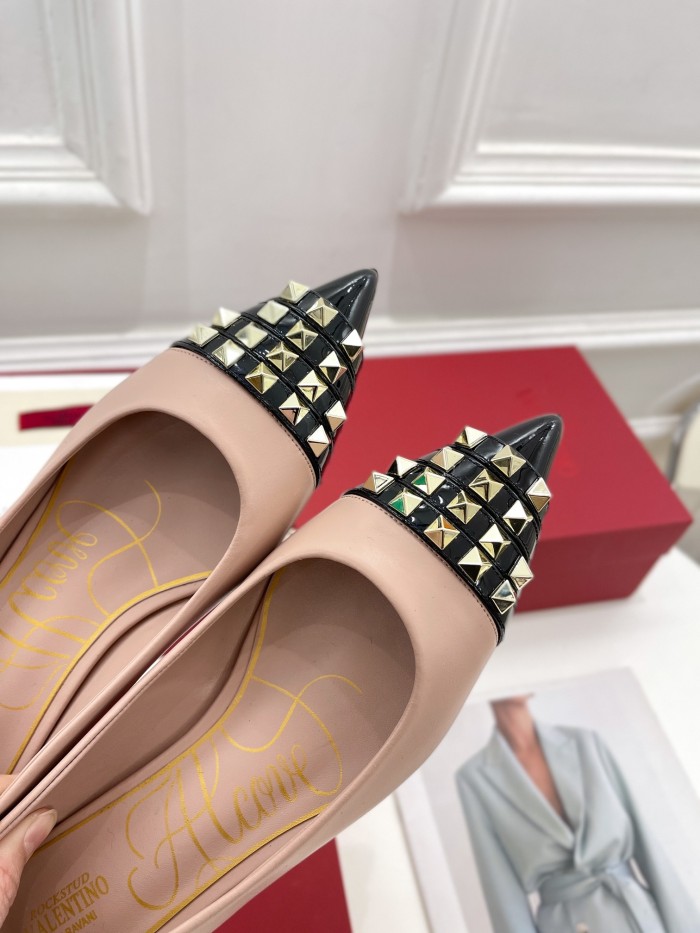 Valentino Womens Shoes ROCKSTUD SLINGBACK PUMP WITH SCULPTED HEEL IN KIDSKIN with Original Box