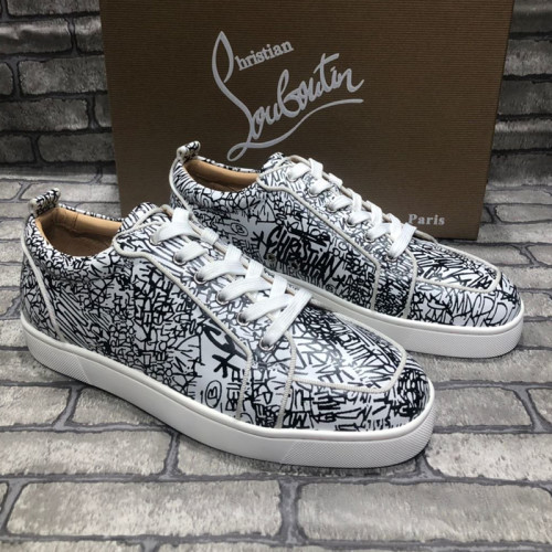Christian Louboutin Mens Shoes Luxury Brand Red Bottom Design Louis Junior Spikes Flat with Original Box CL sneakers