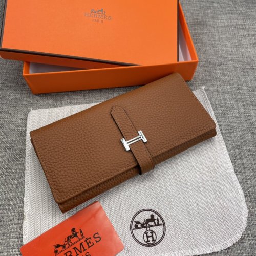 Hermes Womens Mens Wallets Purse Long Clutch Leather Design Coin Bag with Original Box