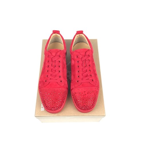 Christian Louboutin Mens Shoes Luxury Brand Red Bottom Design Louis Junior Spikes Flat with Original Box CL sneakers