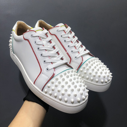 Christian Louboutin Mens Shoes Luxury Brand Red Bottom Design Louis Junior Spikes Flat with Original Box CL sneakers