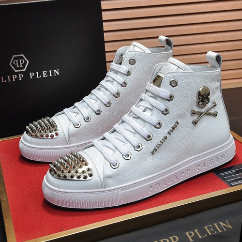 Philipp Plein Men Shoes Sneakers High Top Sneaker Fashion Design Luxury Brand Ankle Boots with Original Box