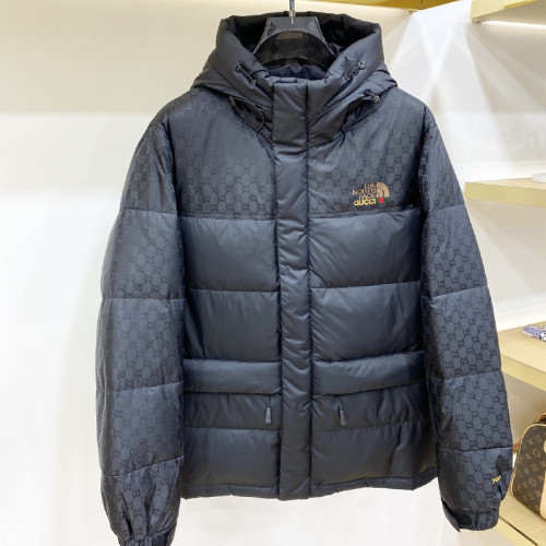 Gucci X The North Face Design Mens Womens Winter Windprood Down Jackets Keep Warm 90% White Duck Down