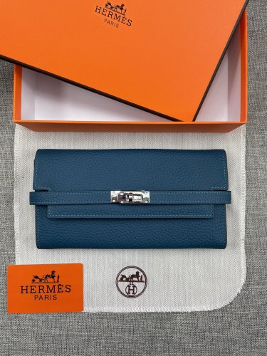 Hermes Womens Mens Wallets Purse Kelly Bag Clutch Leather Design Coin Bag with Original Box