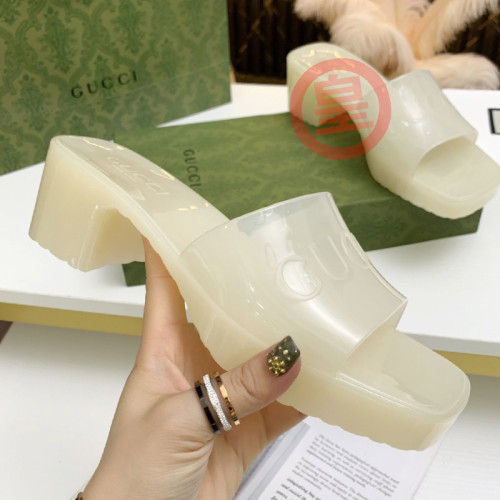Gucci Womens Shoes Sandals Slides Slippers Luxury Brand Thick Sole 5cm Heel Design Women's GG slide sandal with Original Box