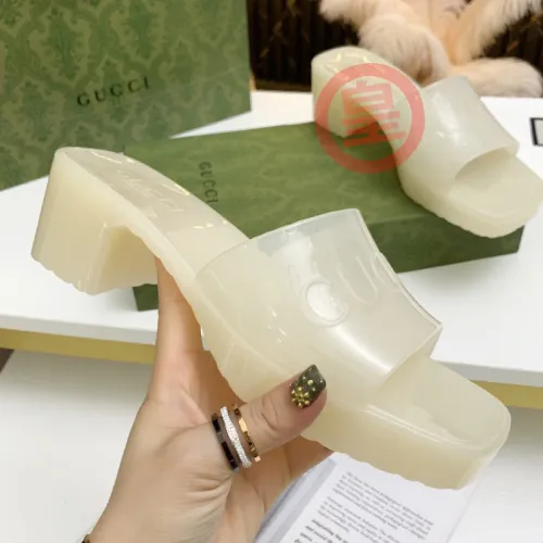 Gucci Womens Shoes Sandals Slides Slippers Luxury Brand Thick Sole 5cm Heel Design Women's GG slide sandal with Original Box