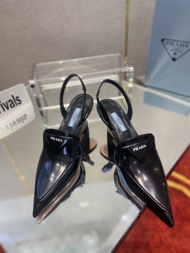Prada Womens Shoes Slingback Pumps Luxury Brand Casual Shoes for Women with Original Box