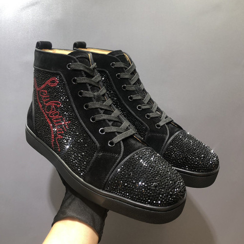 Christian Louboutin Mens Shoes Luxury Brand Red Bottom Design Louis Junior Spikes Flat with Original Box CL sneakers