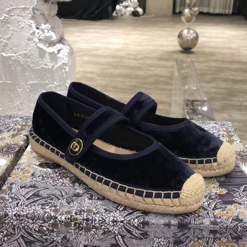 Dior Women Shoes Luxury Brand Design Dior Espadrille Nude Mesh Embroidery Womens Shoes with Original Box