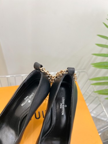 Louis Vuitton Womens Shoes Sandals Slippers Leather Design Luxury Brand MANSION SL.BACK PUMP 9cm Heel Fashion Sandals with Original Box 1A964O