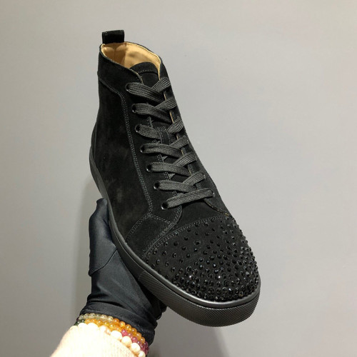 Christian Louboutin Mens Shoes Luxury Brand Red Bottom Design Louis Junior Spikes Flat with Original Box CL sneakers