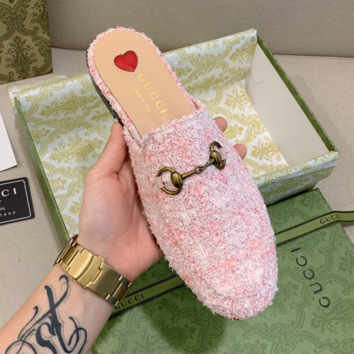 Gucci Womens Shoes Slippers Slides Casual Design Luxury Brand Leather Princetown leather slipper with Original Box