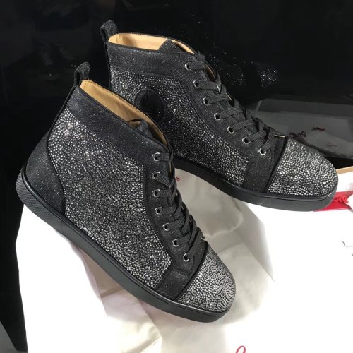 Christian Louboutin Mens Shoes Luxury Brand Red Bottom Design Louis Junior Spikes Flat with Original Box CL sneakers