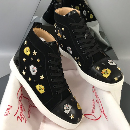 Christian Louboutin Mens Shoes Luxury Brand Red Bottom Design Louis Junior Spikes Flat with Original Box CL sneakers