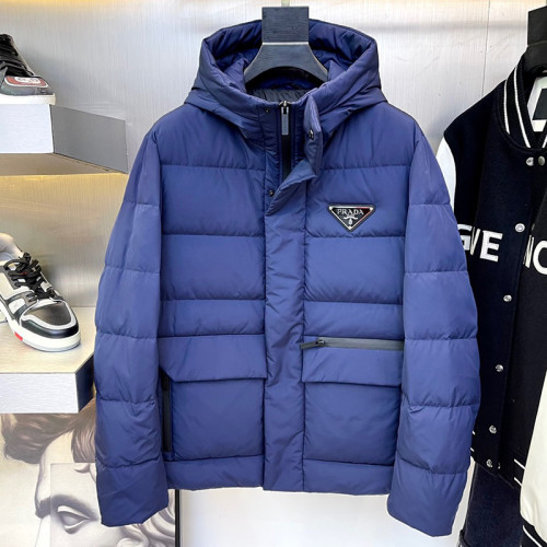 Prada Mens Womens Winter Windprood Down Jackets Keep Warm 90% White Duck Down