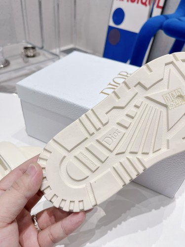 Dior Women Shoes Sandals Luxury Brand DIORACT SANDAL White Lambskin with Original Box KCQ547LAB_S03W