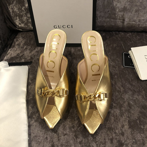 Gucci Womens Shoes Slide Sandal with Chain 7.5cm