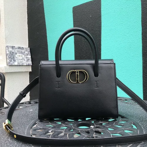 Dior Womens Bag Handbag MEDIUM ST HONORÉ TOTE Black Grained Calfskin M9321UMBA_M911