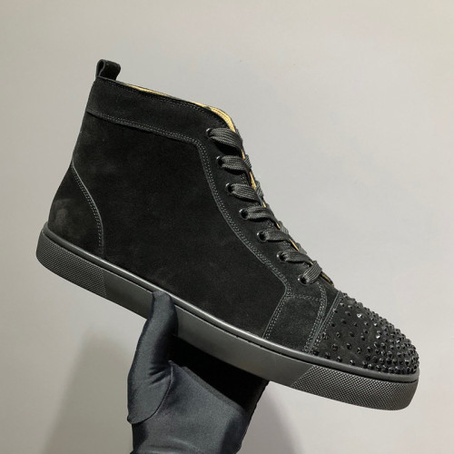 Christian Louboutin Mens Shoes Luxury Brand Red Bottom Design Louis Junior Spikes Flat with Original Box CL sneakers