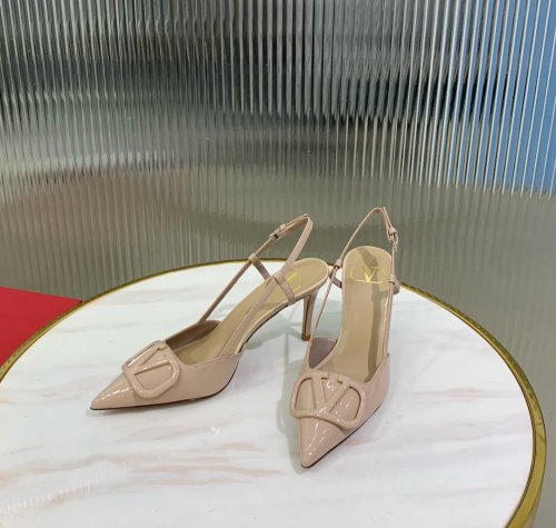 Valentino Women Shoes Mule Flip Flop Sandals VLOGO SIGNATURE CALFSKIN SLINGBACK PUMP 80 MM / 3.15 IN. with Original Box