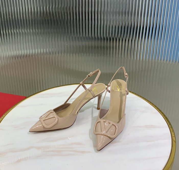 Valentino Women Shoes Mule Flip Flop Sandals VLOGO SIGNATURE CALFSKIN SLINGBACK PUMP 80 MM / 3.15 IN. with Original Box