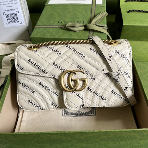 Gucci Womens Bags Shoulder Messenger Bag Luxury Brand The Hacker Project small GG Marmont bag 443497 UK5AT 9099