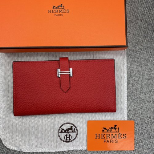 Hermes Womens Mens Wallets Purse Long Clutch Leather Design Coin Bag with Original Box