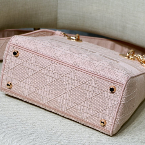 Dior Womens Bags Handbags Luxury Fashion Medium Lady D-Lite Bag Bois De Rose Cannage Embroidery M0565OREY_M957