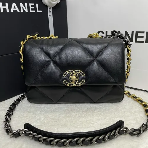 Chanel Womens Bags Shoulder Messenger Bags Chanel 19 Flap Bag Luxury Brand with Original Box
