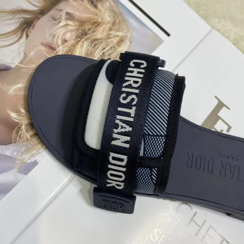 Dior Womens Shoes Sandals Slippers Slide Luxury Brand DIO(R)EVOLUTION SLIDE Shiny Technical Fabric with Dior Oblique Print with Original Box