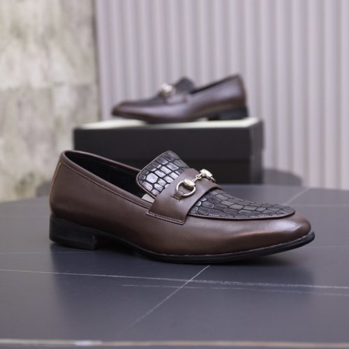 Gucci Mens Shoes Leather Design Luxury Brand Business Dress Shoes for Men with Original Box