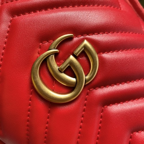 Gucci Womens Bags Shoulder Bag Luxury Brand Red Leather GG Marmont Mini Bucket Bag with Original Box 575163 DTDRT 1000
