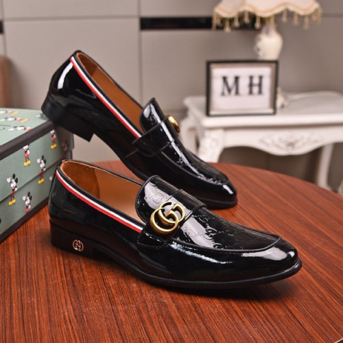 Gucci Mens Shoes Leather Design Luxury Brand Business Dress Shoes for Men with Original Box