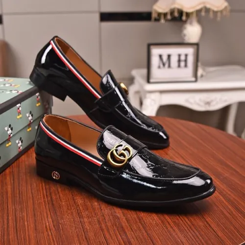 Gucci Mens Shoes Leather Design Luxury Brand Business Dress Shoes for Men with Original Box