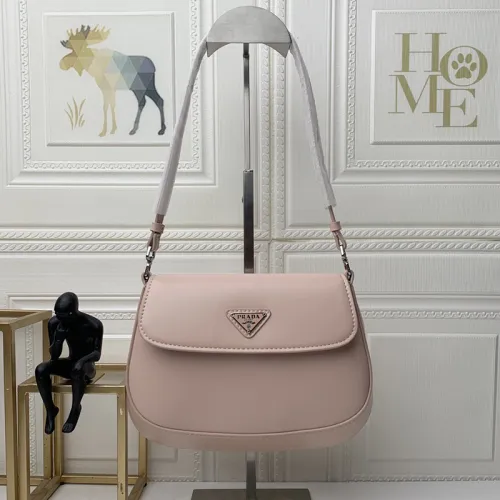 Prada Men Womens Shoulder Bags with Original Box 1BD311_ZO6_F0934_V_OOO Luxury Brand Prada Cleo brushed leather shoulder bag with flap