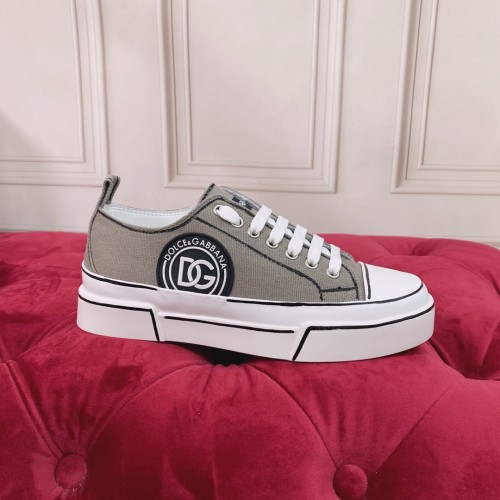 Dolce&Gabbana Womens Shoes Sneakers Fashion Type Luxury Brand Two-tone canvas Portofino Light Low-top sneakers with DG logo with Original Box