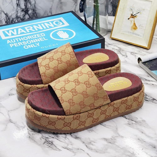 Gucci Mens Shoes Sandals Slides Slippers Luxury Brand Thick Sole Design with Original Box