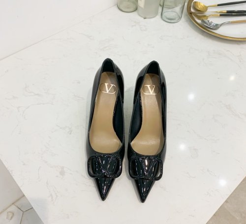 Valentino Women Shoes Mule Flip Flop Sandals VLOGO SIGNATURE CALFSKIN PUMP 80MM Luxury Brand with Original Box