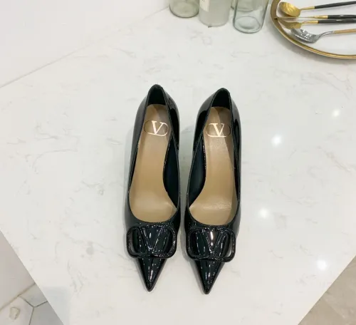 Valentino Women Shoes Mule Flip Flop Sandals VLOGO SIGNATURE CALFSKIN PUMP 80MM Luxury Brand with Original Box