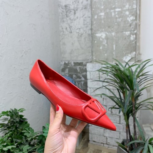 Valentino Women Shoes Mule Flip Flop Sandals VLOGO SIGNATURE CALFSKIN PUMP FLAT with Original Box Luxury Brand