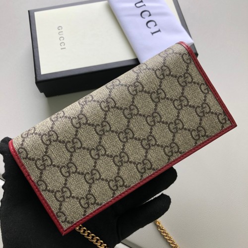 Gucci Womens Bags Crossbody Shoulder Messenger Bags Luxury Brand Gucci Horsebit 1955 wallet with chain in GG Supreme canvas with Original Box 621892 0YK0G 9022