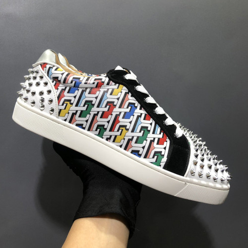 Christian Louboutin Mens Shoes Luxury Brand Red Bottom Design Louis Junior Spikes Flat with Original Box CL sneakers