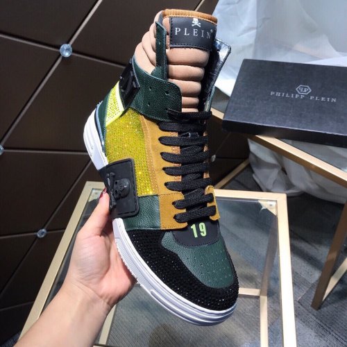 Philipp Plein Men Shoes High Top Sneaker Fashion Design Luxury Brand