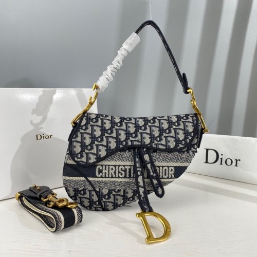 Dior Womens Bag Saddle Bag Luxury Brand Fashion SADDLE BAG Blue Dior Oblique Embroidered Velvet