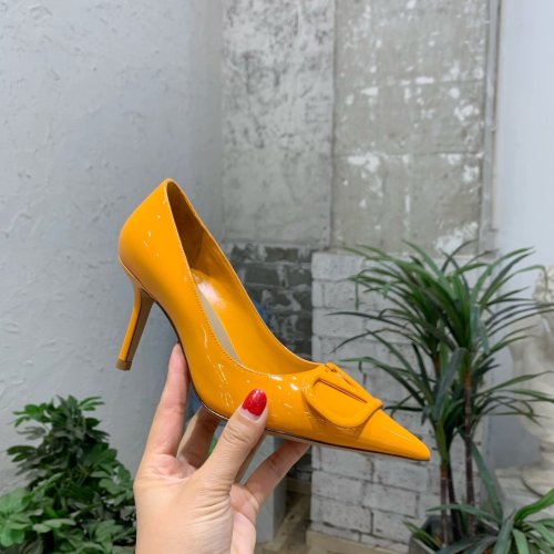 Valentino Women Shoes Mule Flip Flop Sandals VLOGO SIGNATURE CALFSKIN PUMP 80MM Luxury Brand with Original Box