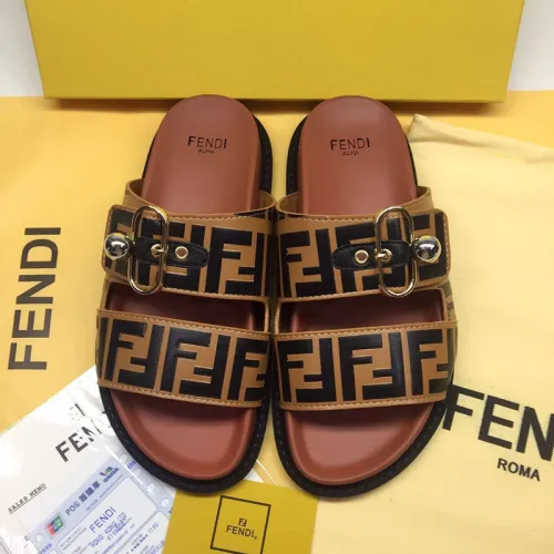 Fendi Men Shoes Slides Sandals Slippers Luxury Brand Mens Shoes with Original Box