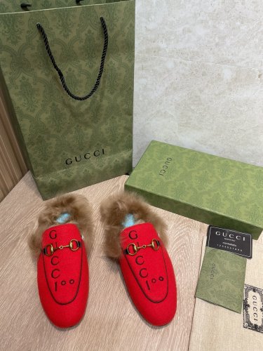 Gucci Womens Shoes Casual Loafers Design Luxury Brand Leather Princetown with Original Box