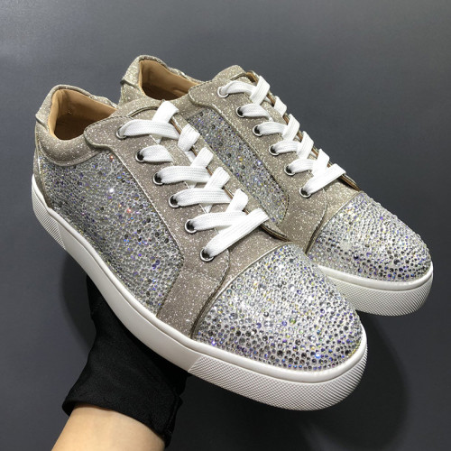 Christian Louboutin Mens Shoes Luxury Brand Red Bottom Design Louis Junior Spikes Flat with Original Box CL sneakers