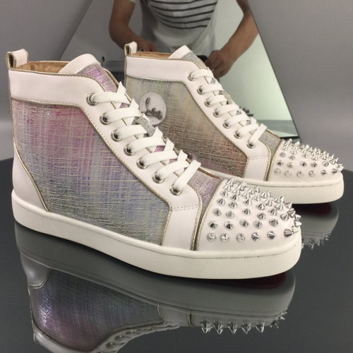 Christian Louboutin Mens Shoes Luxury Brand Red Bottom Design Louis Junior Spikes Flat with Original Box CL sneakers